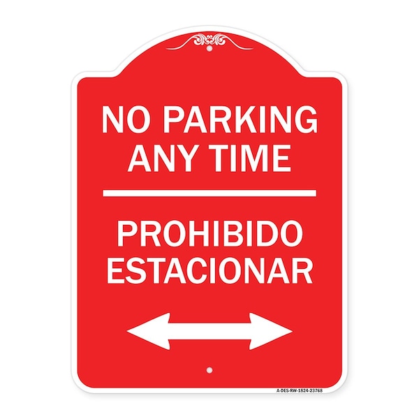 Signmission No Parking Anytime Prohibido Estacionar With Bidirectional Arrow, A-DES-RW-1824-23768 A-DES-RW-1824-23768 - main